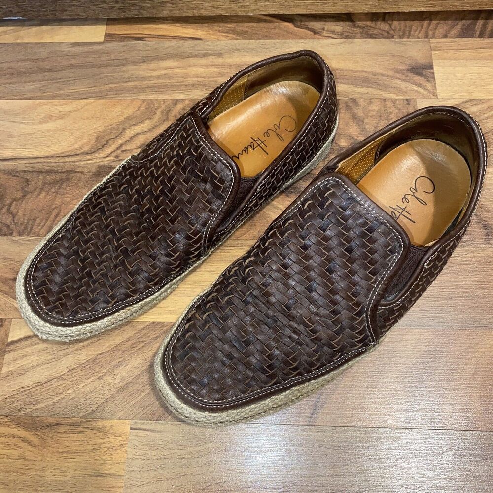 Cole Haan Shoes Mens 8.5 Brown Nik Air Woven Casual Boat Pool Beach Resort Vaca*